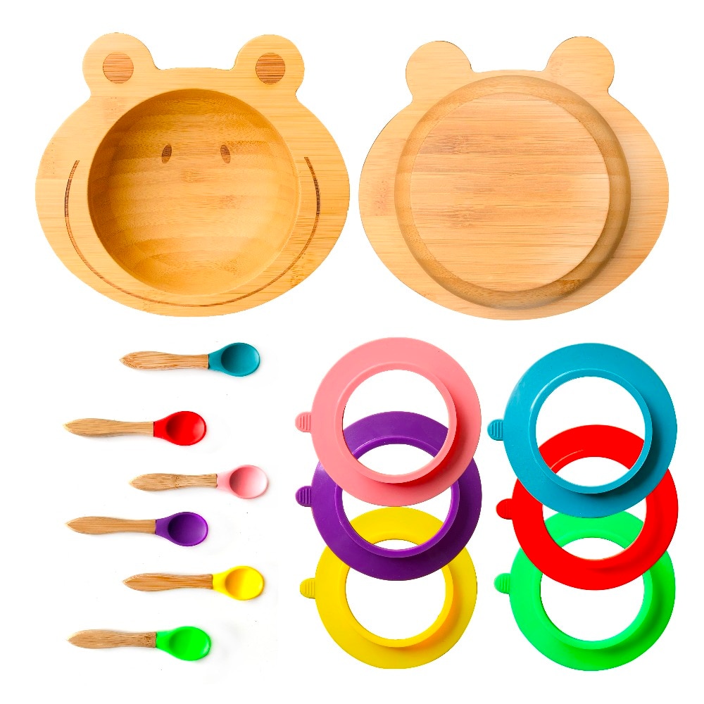 Bamboo Baby Plate Feeding Bowl